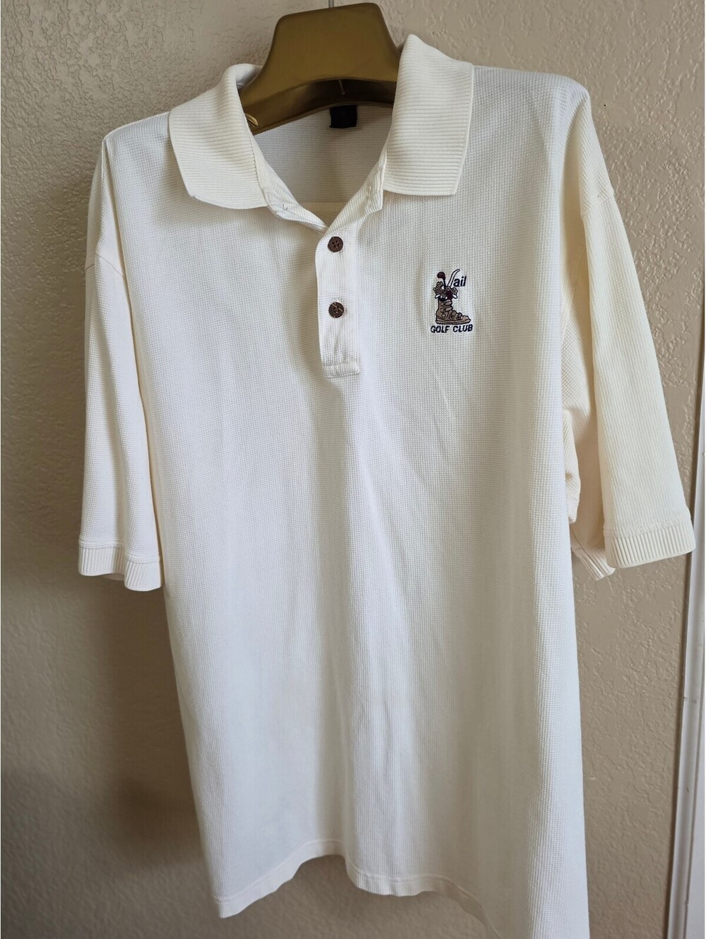 Antigua Vail Golf Club White Cotton Polo Shirt XL